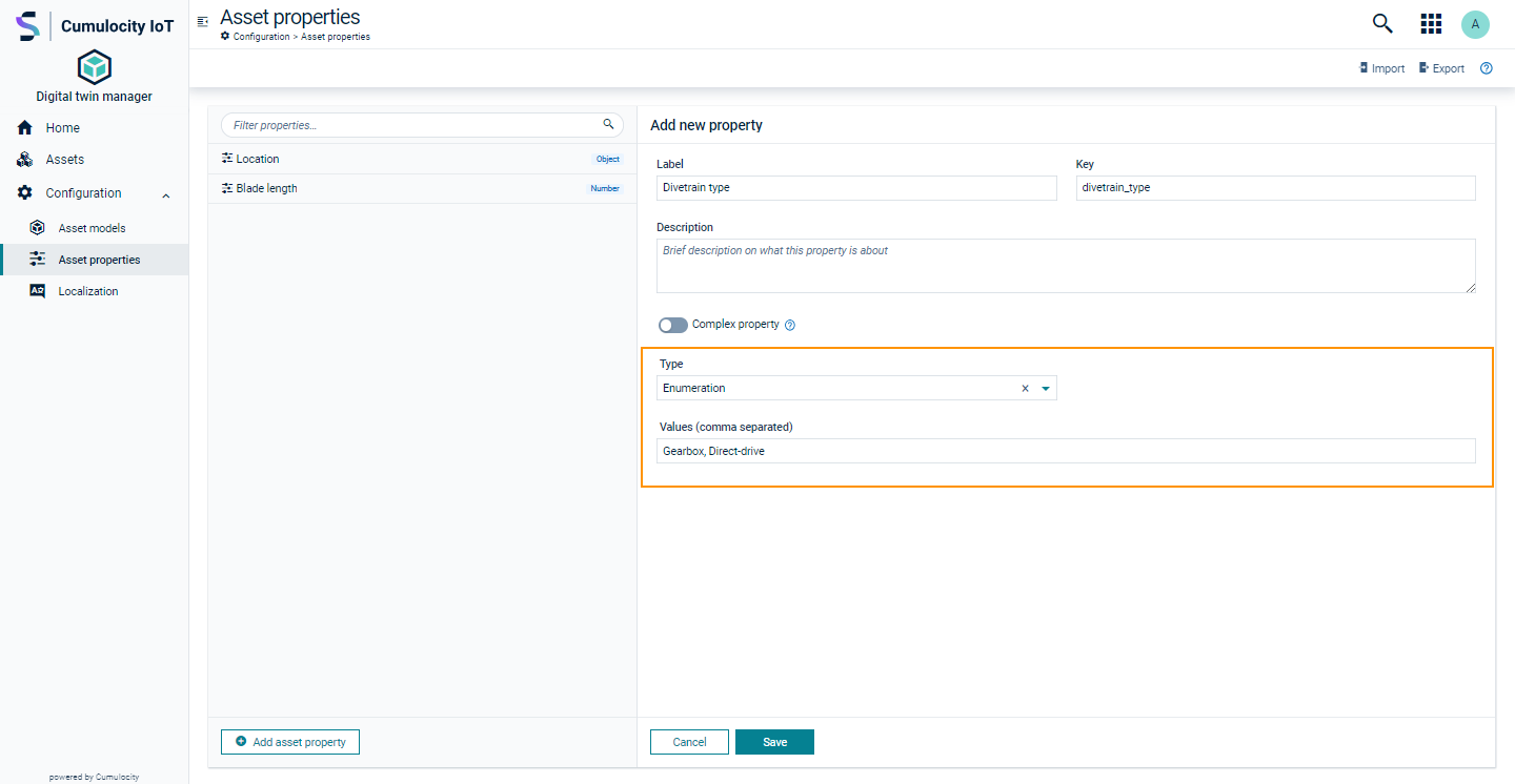 Asset property enumeration