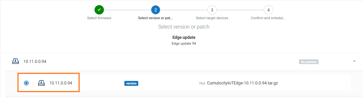 Edge bulk firmware selection