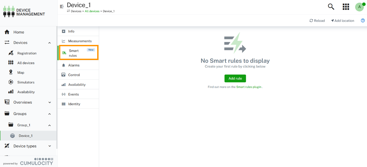 Smart rules tab