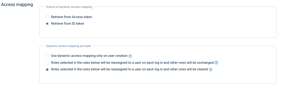 Custom access mapping