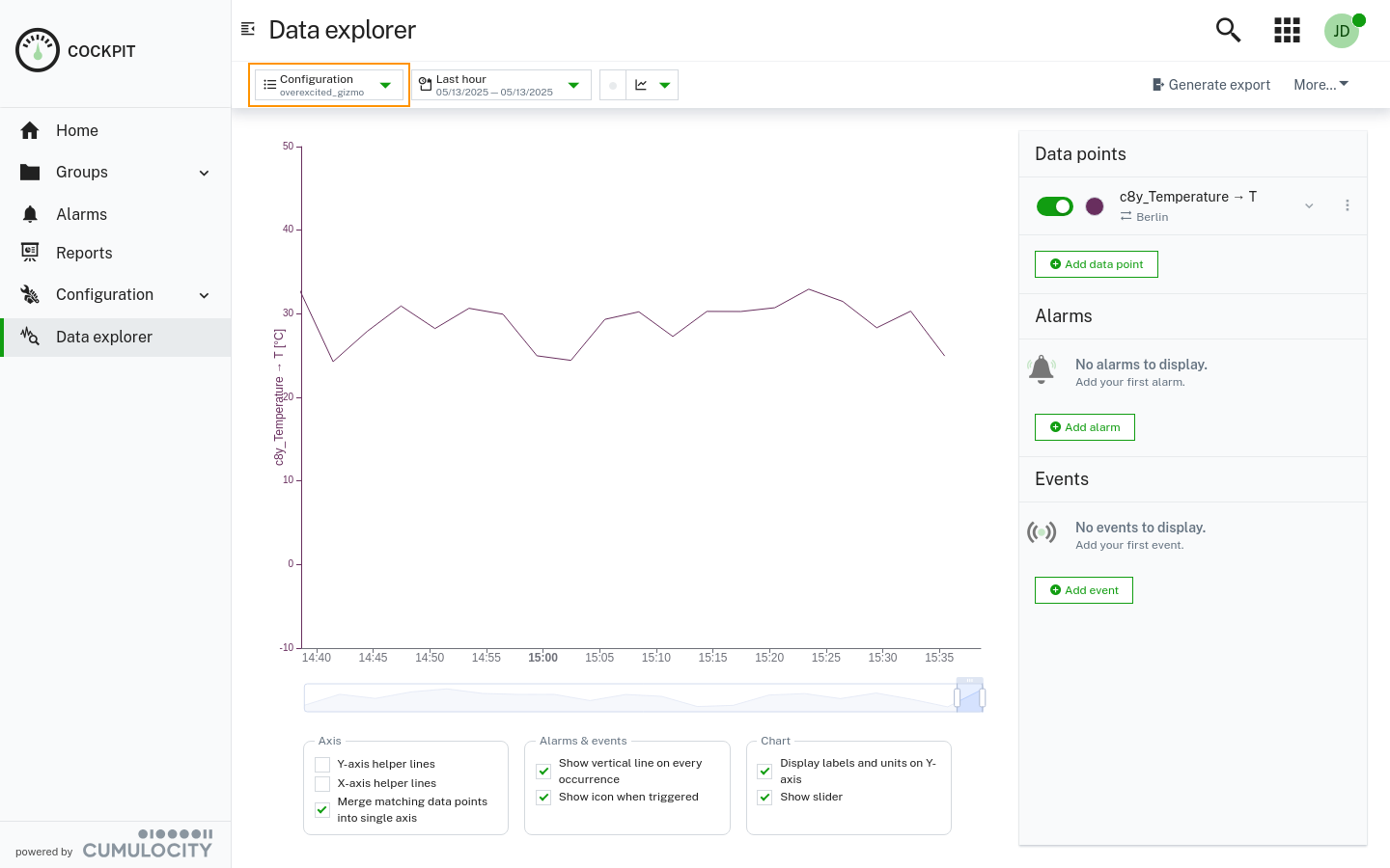 Data explorer configurations