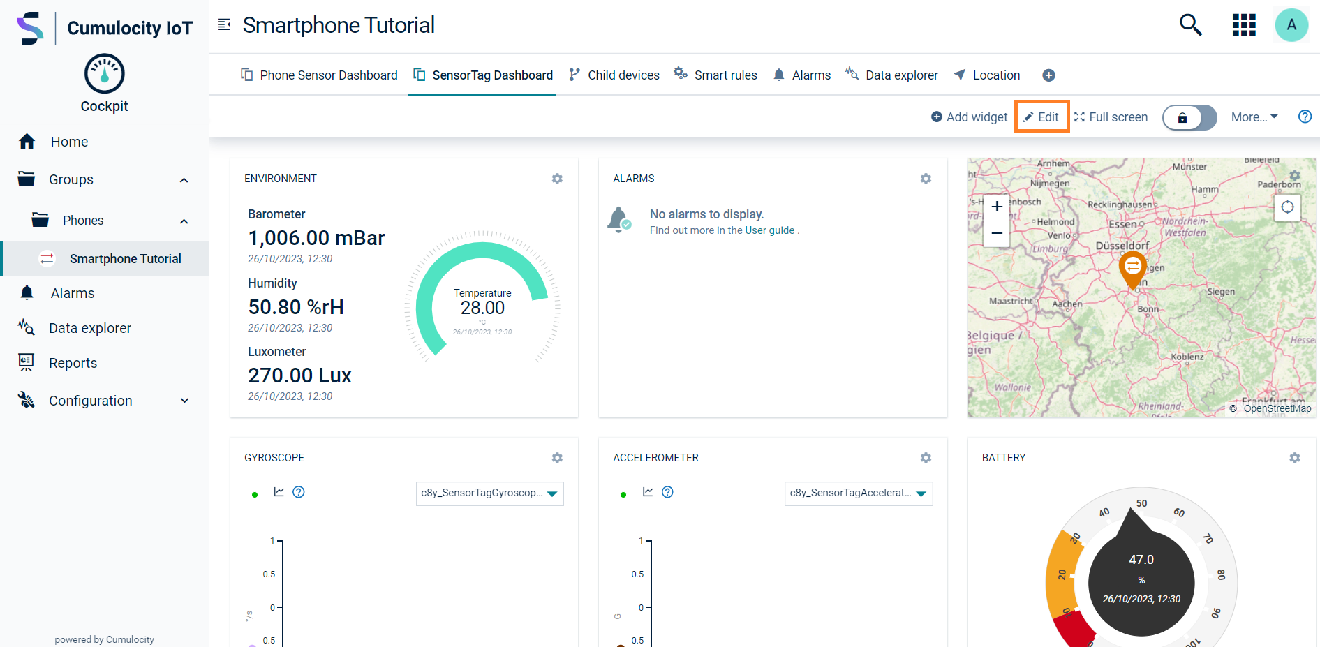 Customize dashboard