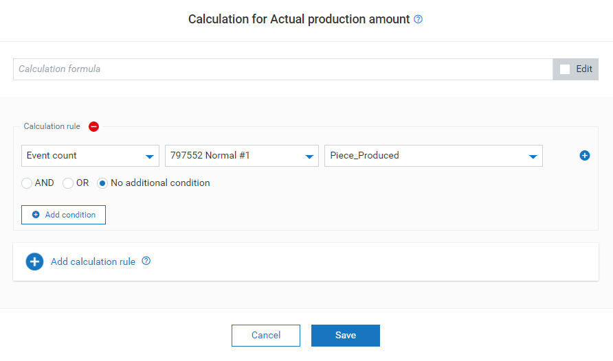 Example for Actual Production Amount