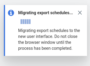 Export schedule migration message2