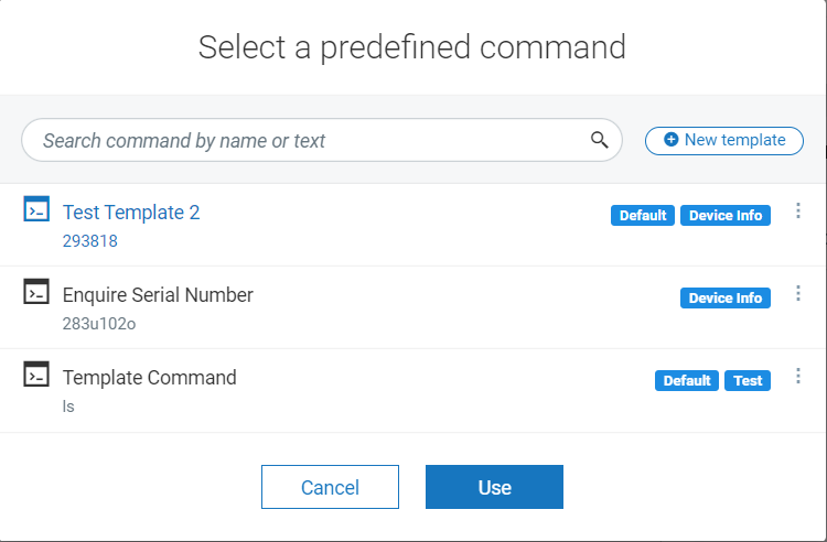 Predefined shell commands