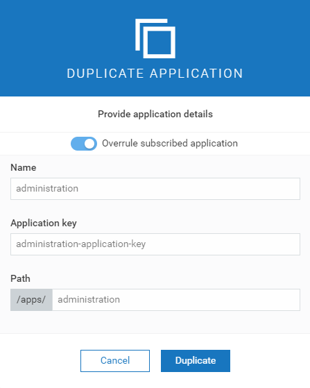 Duplicate application
