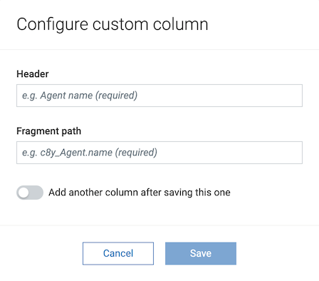 Configure columns