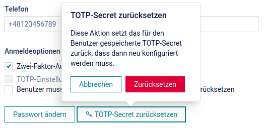 TOTP secret revoke