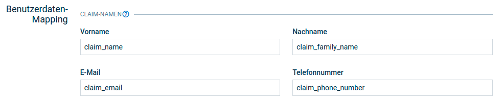 User data mappings