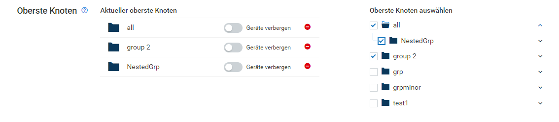 Nodes configuration