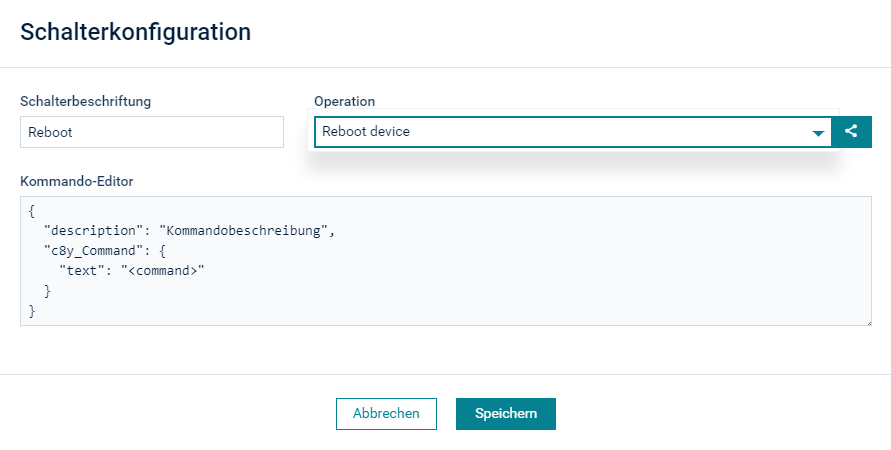 Reboot device button configuration