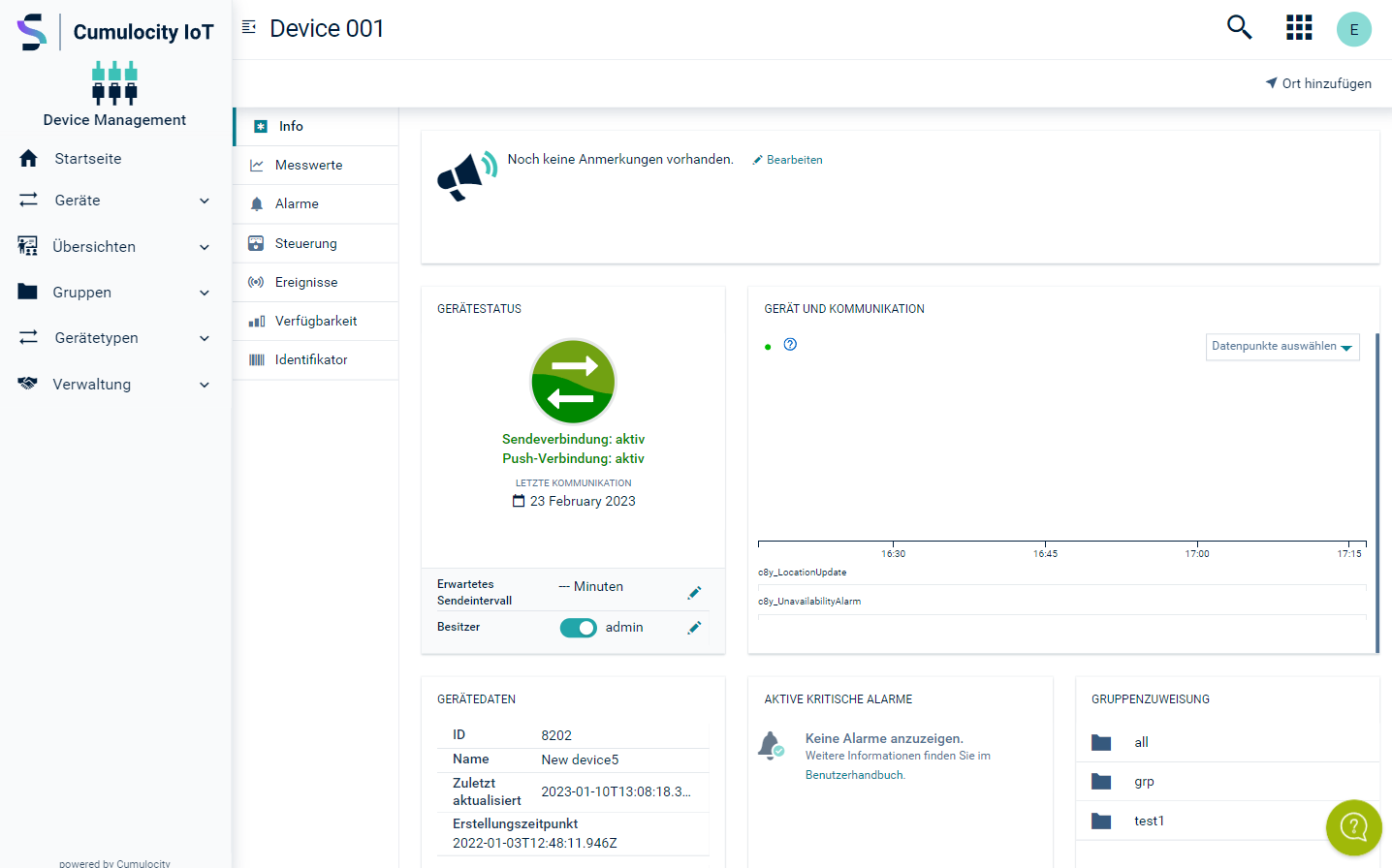 Cumulocity IoT application