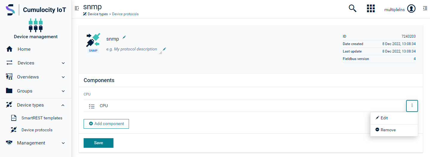 Device protocol details