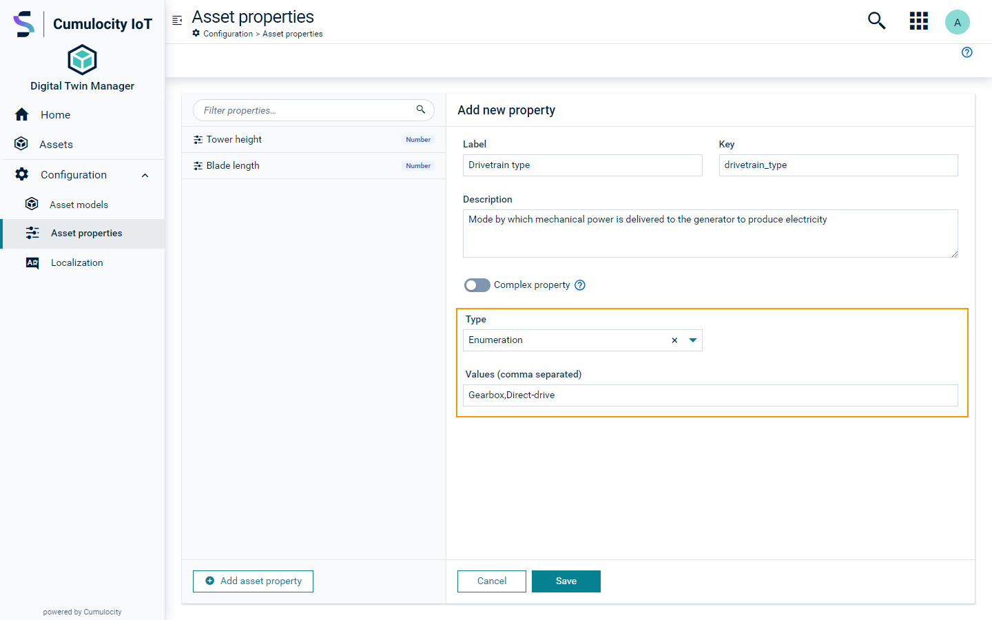 Asset property enumeration