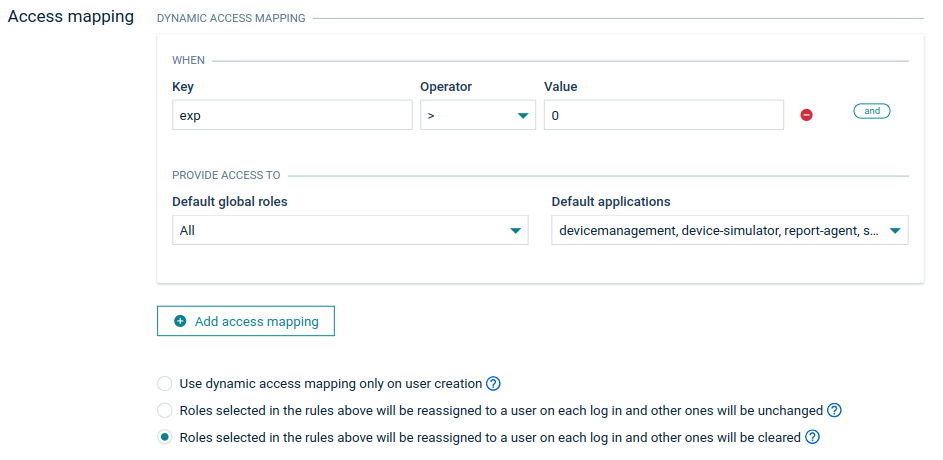 Custom access mapping