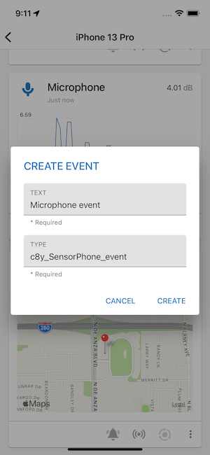 Event dialog