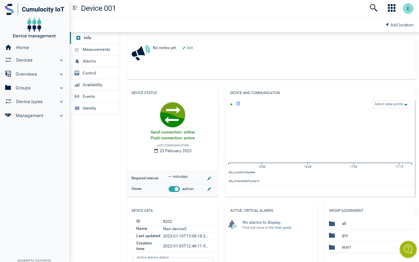 Cumulocity IoT application