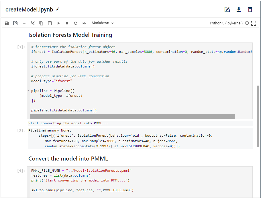 Train Model using Jupyter Notebook