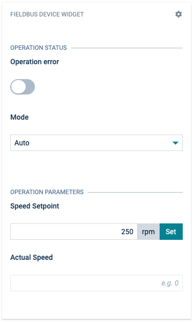 Use the Fieldbus Device Widget