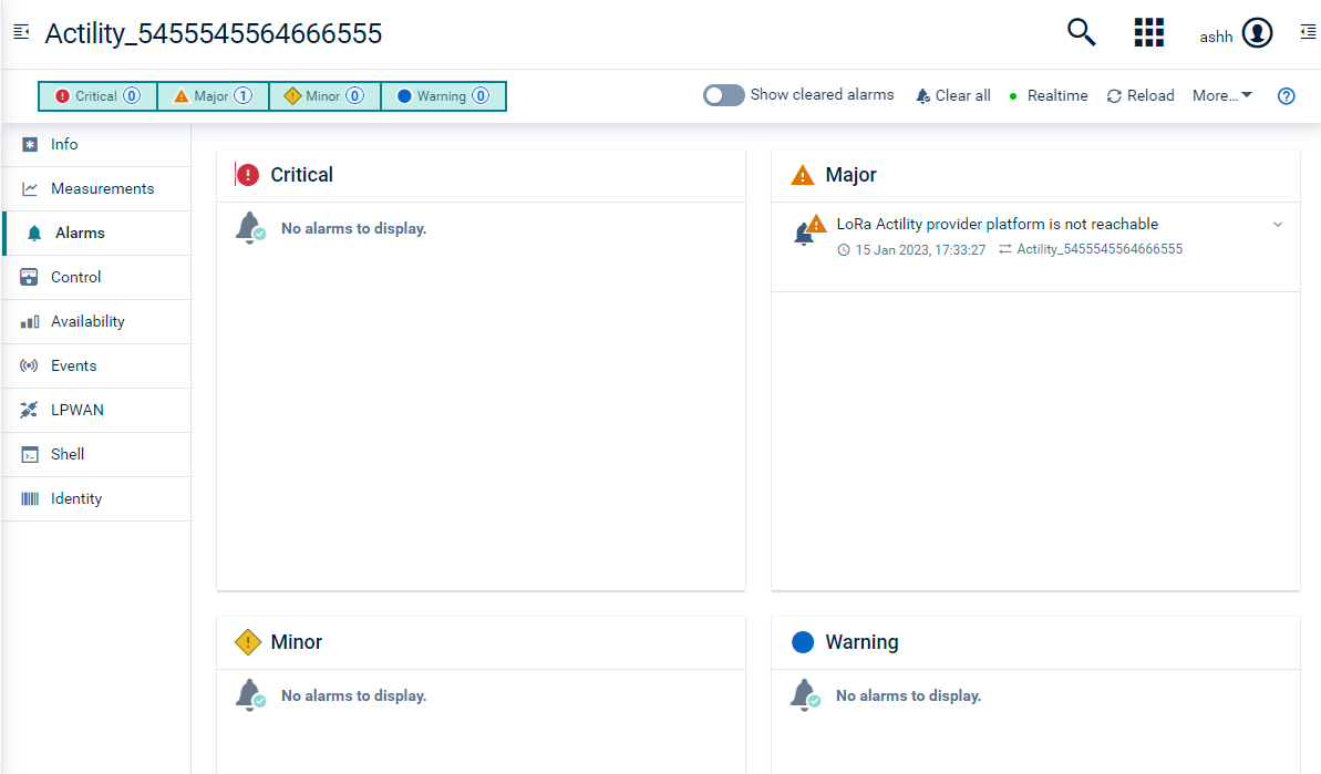 ThingPark API monitoring alarm