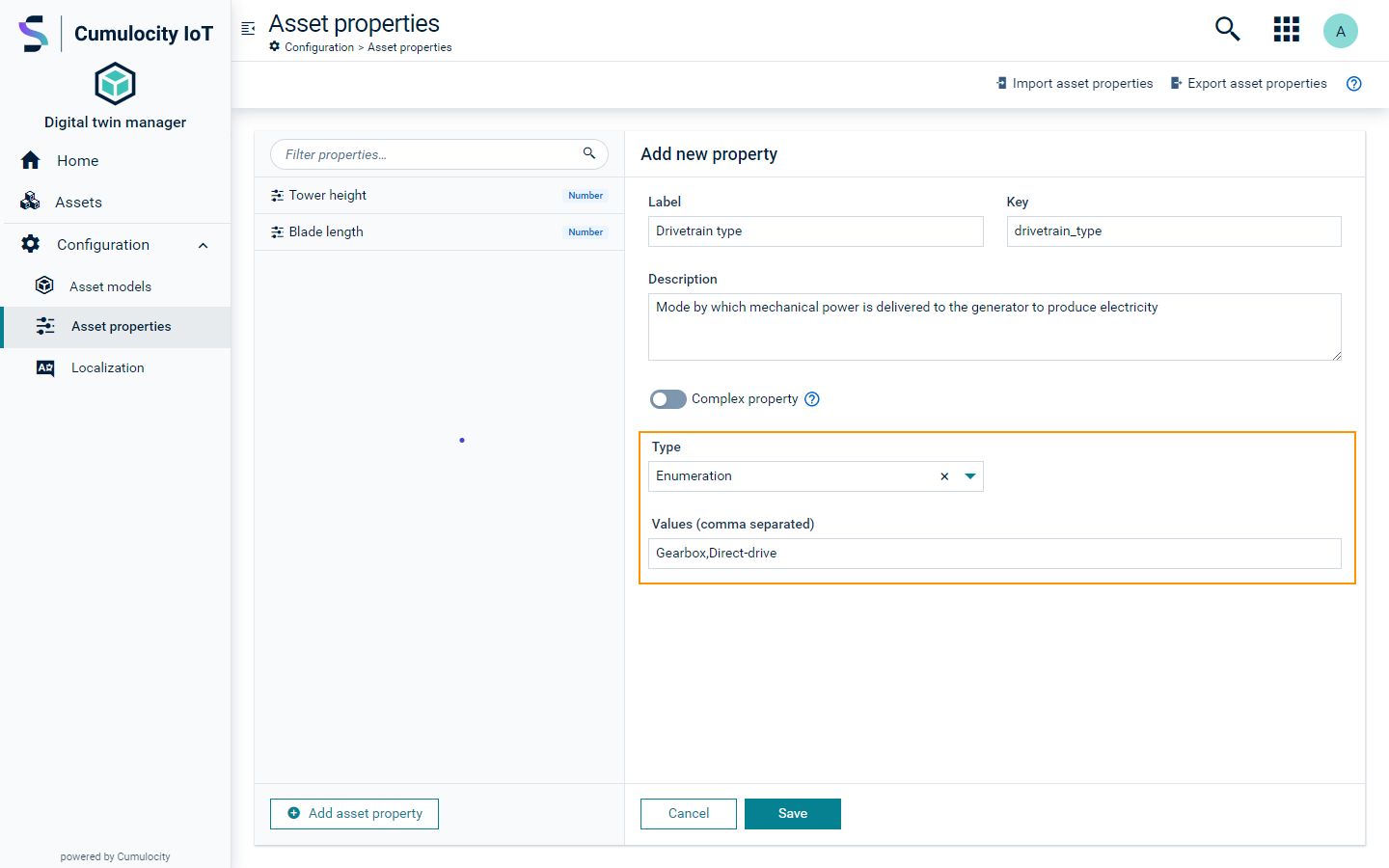 Asset property enumeration