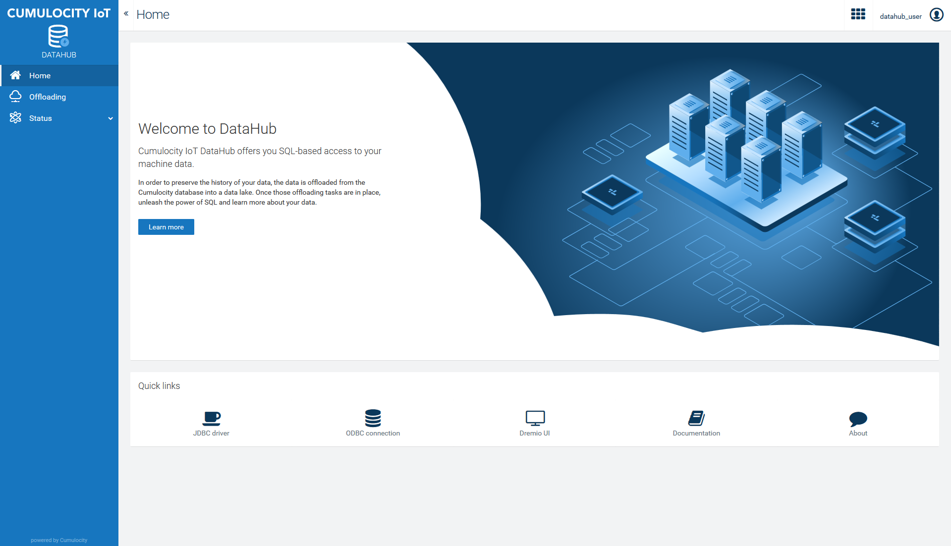 DataHub homepage