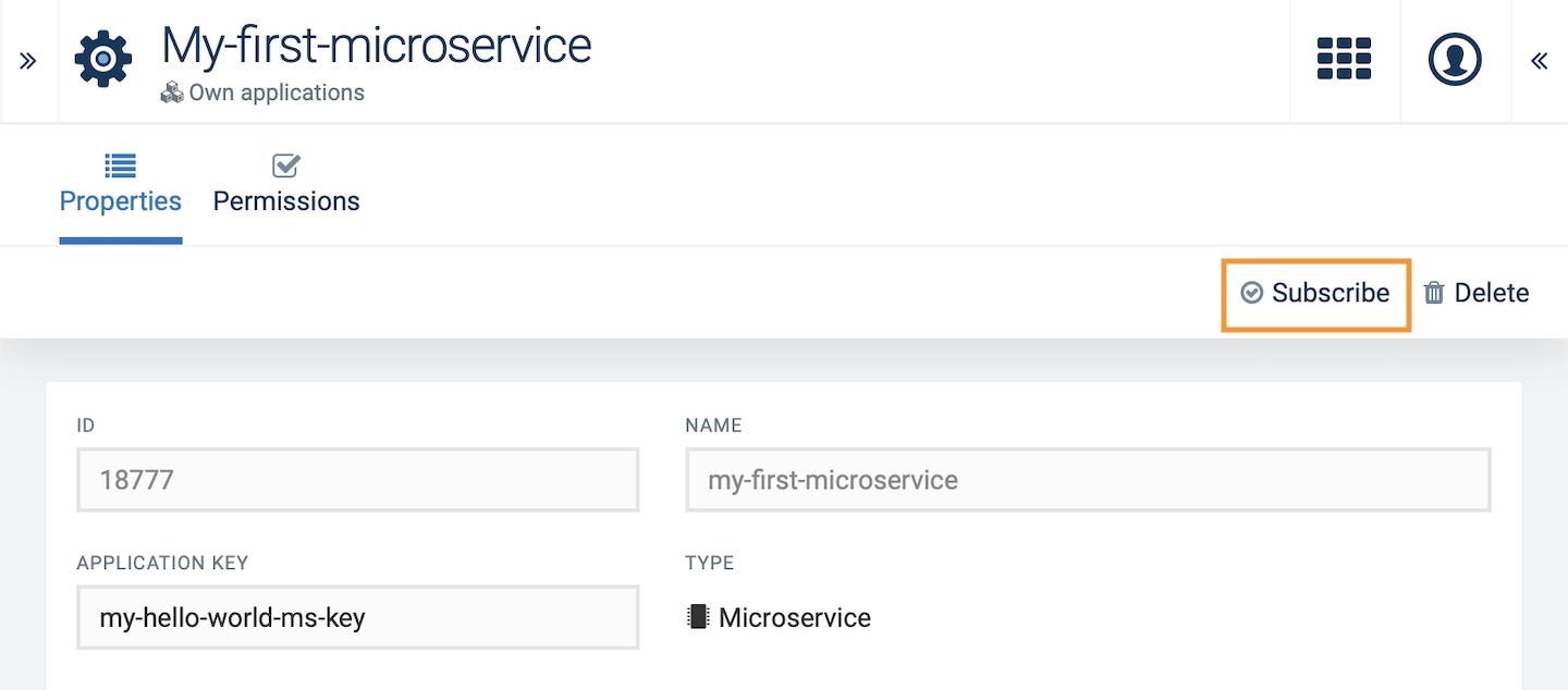 Subscribe to a microservice