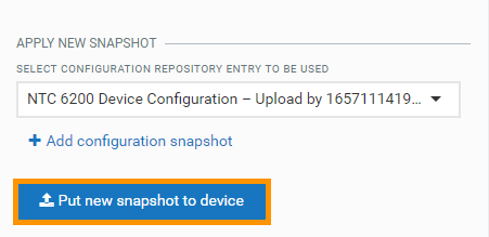 Apply new snapshot to a device