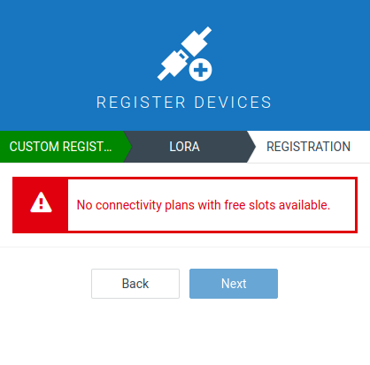 No free slots by device registration