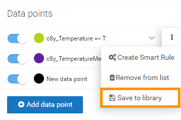 Save data point to library