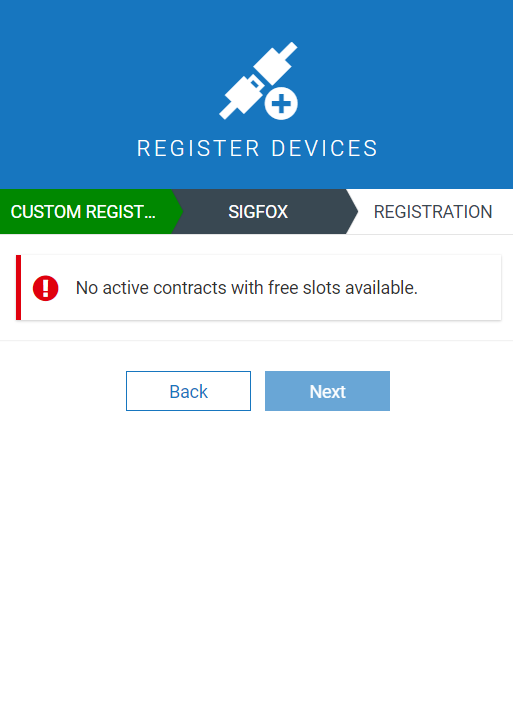No active contracts with free slots available error