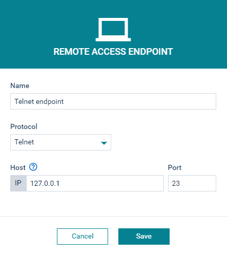 Remote access Telnet endpoint