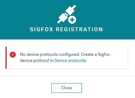No device protocol given for Sigfox