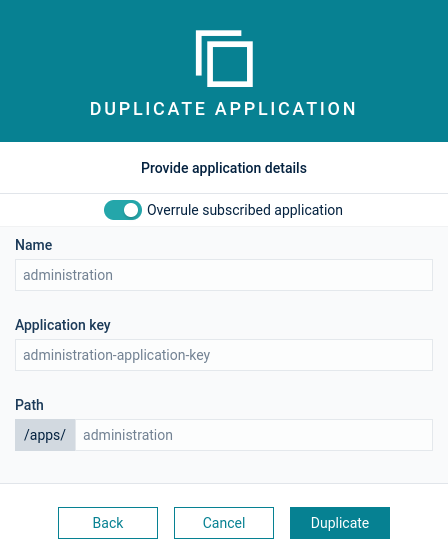 Duplicate application